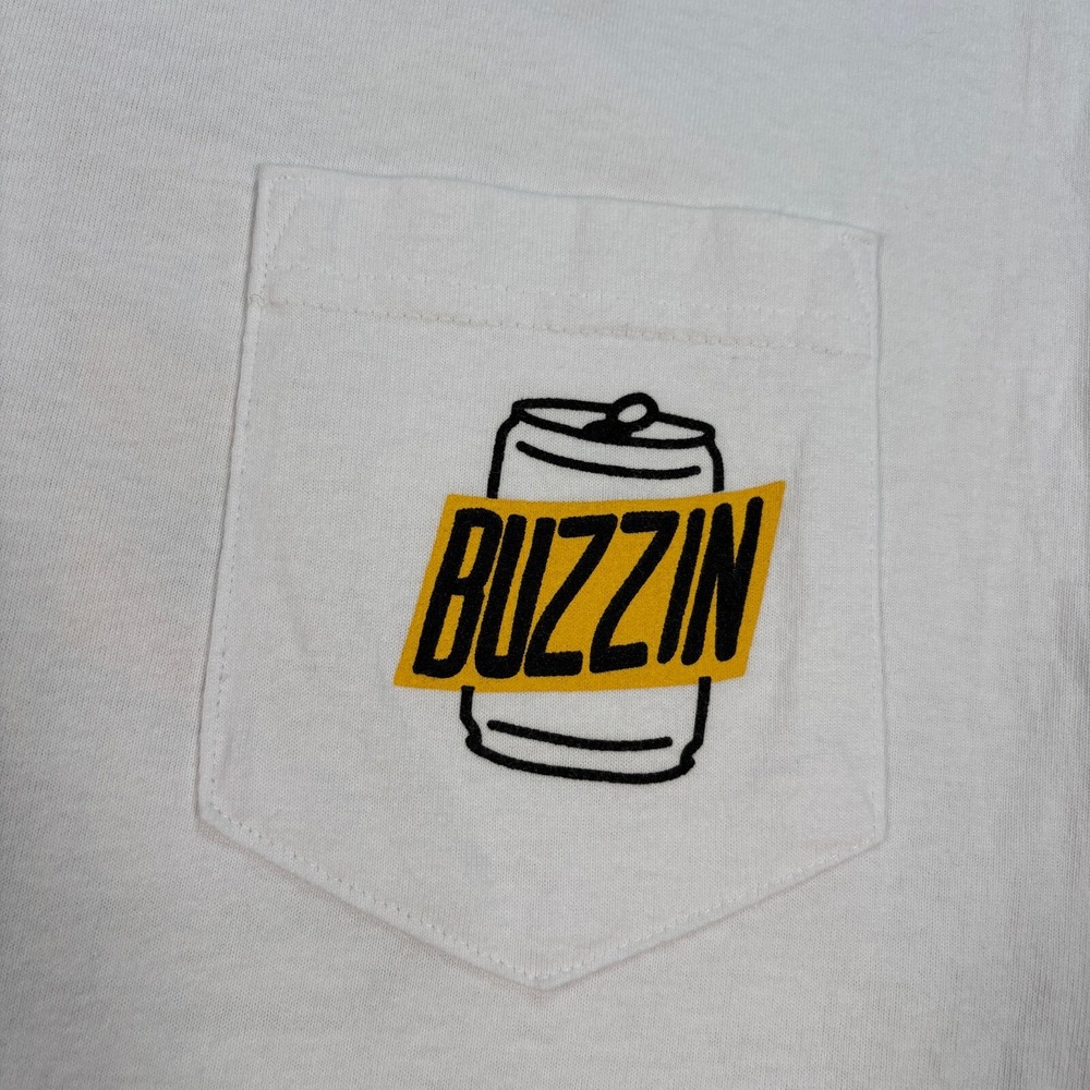 Bayside Heavyweight Beer Buzz T-Shirt Men's M White Preshrunk Cotton Made in USA - Picture 7 of 13
